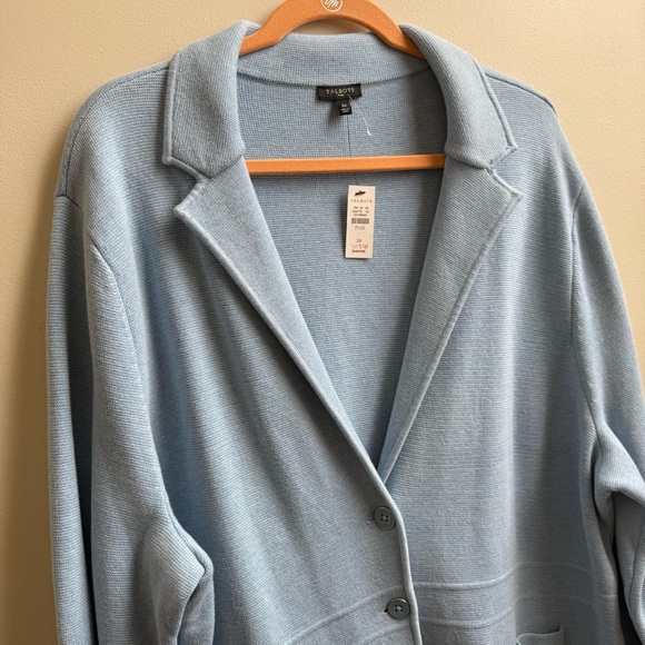 NWT Talbot’s light blue sweater plus size jacket blazer Size 3X new - Picture 4 of 7